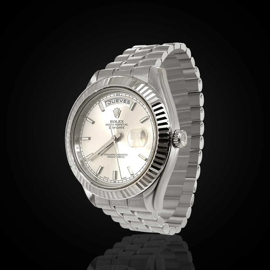 Pre Owned Rolex Day Date  40 mm Silver Dial