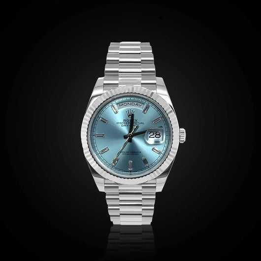 Rolex Day Date 36 mm Ice blue Dial 128236-0008