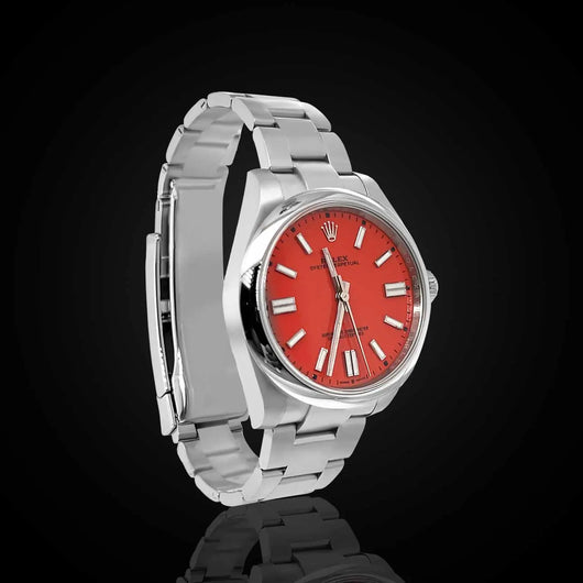 Rolex Oyster Perpetual 41 mm Coral Red Dial 124300-0007