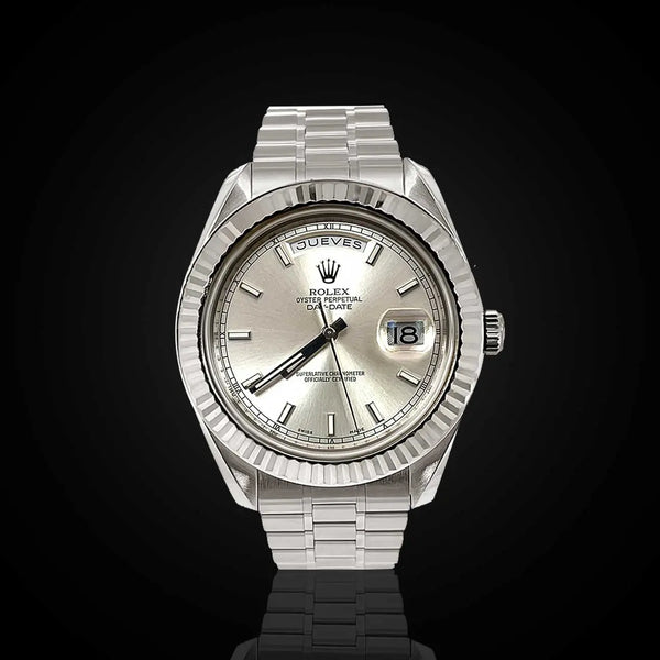 Pre Owned Rolex Day Date  40 mm Silver Dial