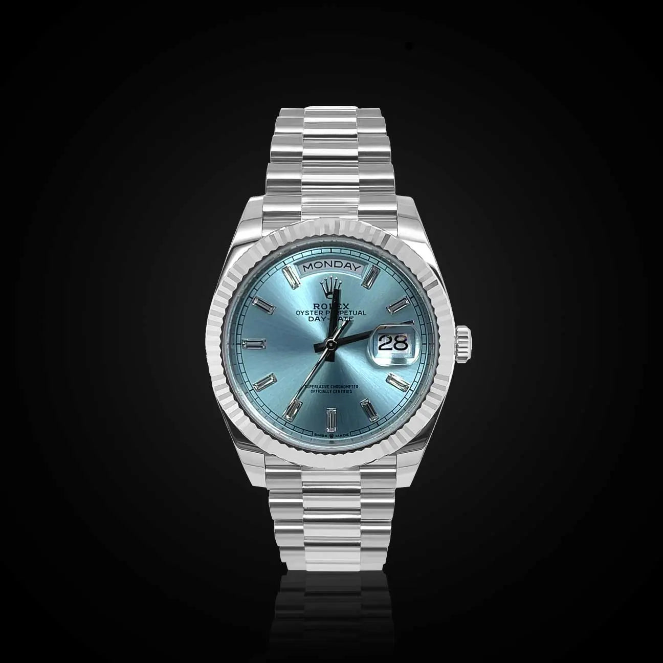 Rolex Day Date 36 mm Ice blue Dial 128236-0008 | Watch Cult – The Watch ...