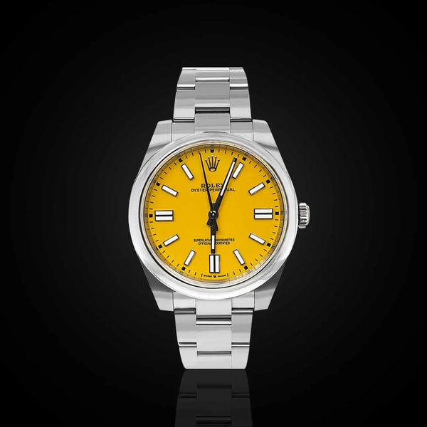 Rolex Oyster Perpetual  41 mm Yellow Dial 124300-0004