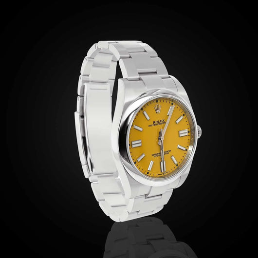 Rolex Oyster Perpetual  41 mm Yellow Dial 124300-0004