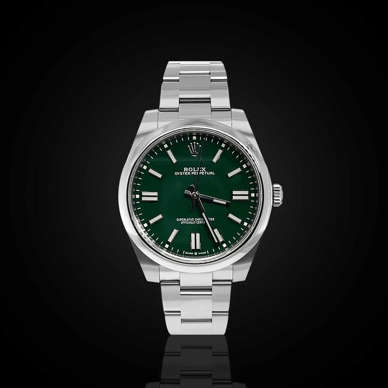 Rolex Oyster Perpetual 41 mm Green Dial 124300-0005 | Watch Cult – The ...